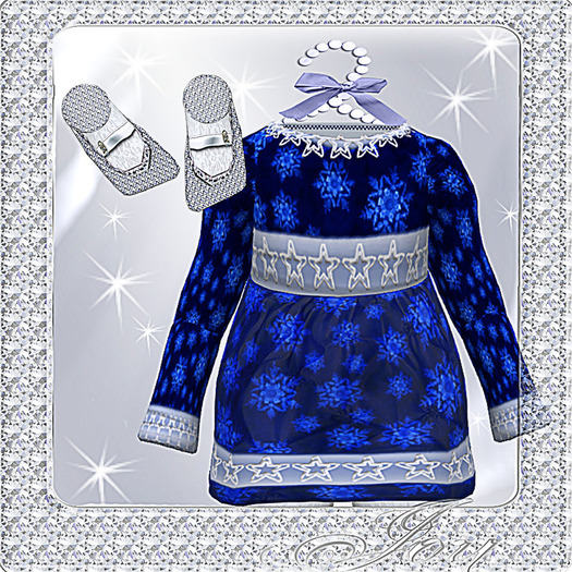 Pat A Kake Blue Snow Dress