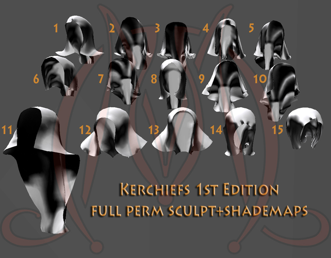 Kerchiefs 1st edition FULL PERM SCULPT+SHADEMAPS turban hoodie