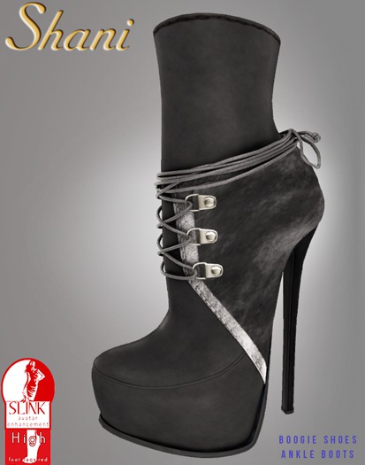 -Shani- Boogie Shoes Black Rose Ankle Boots