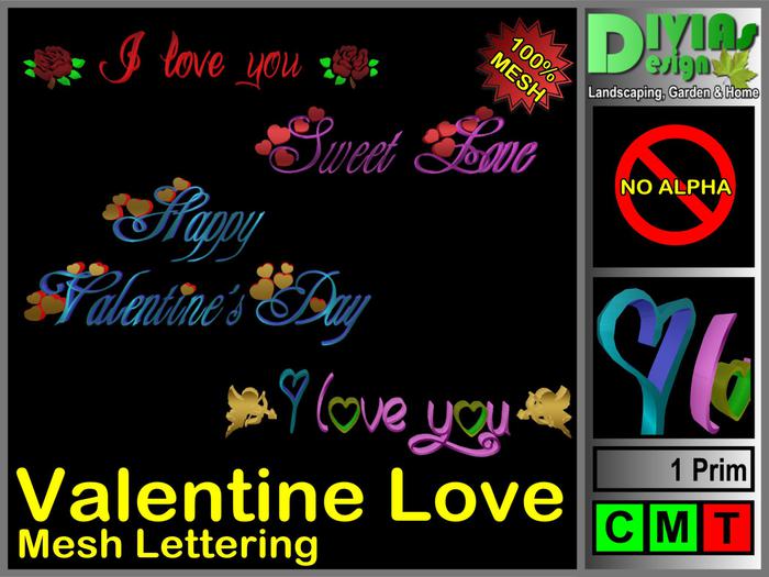 Valentine Love - Mesh Lettering