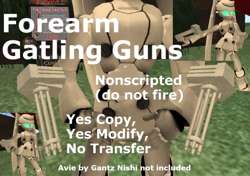 Anime Robot Forearm Gatling Guns (unscripted)