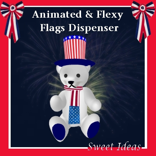 Sweet Ideas * Patriotic Teddy Bear Top Hat White