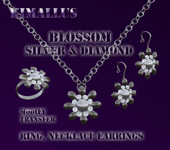 Blossom Silver & Diamond Jewelry Set