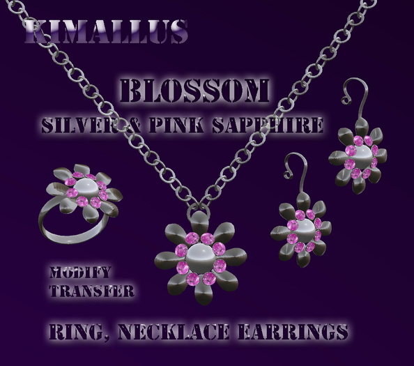 Blossom Silver & Pink Jewelry set