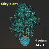 fairy plant in decorated vase - teal