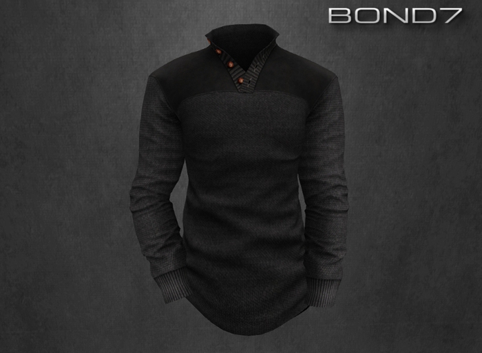 *BOND7* V-neck Longsleeve (Black)