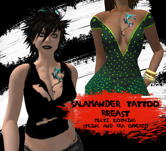 Tatoo salamander breast