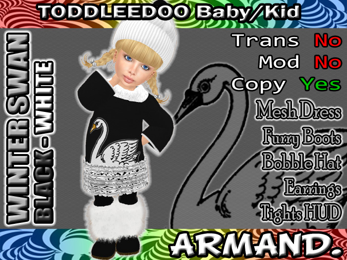 --ARMAND-- WINTER SWAN - BLACK-WHITE