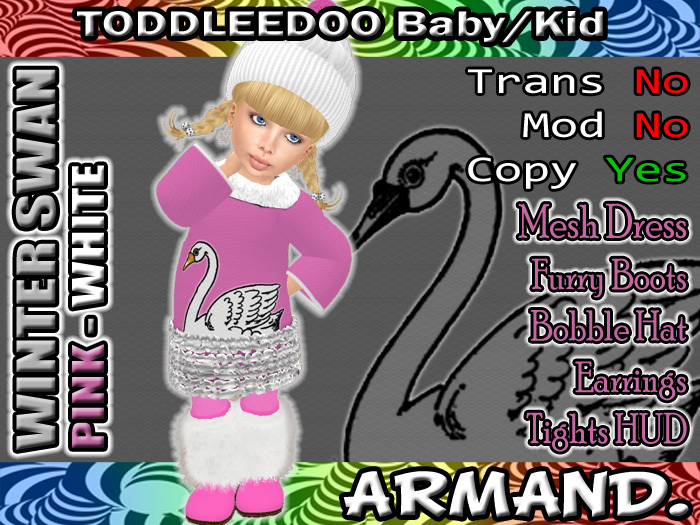 --ARMAND-- WINTER SWAN - PINK-WHITE