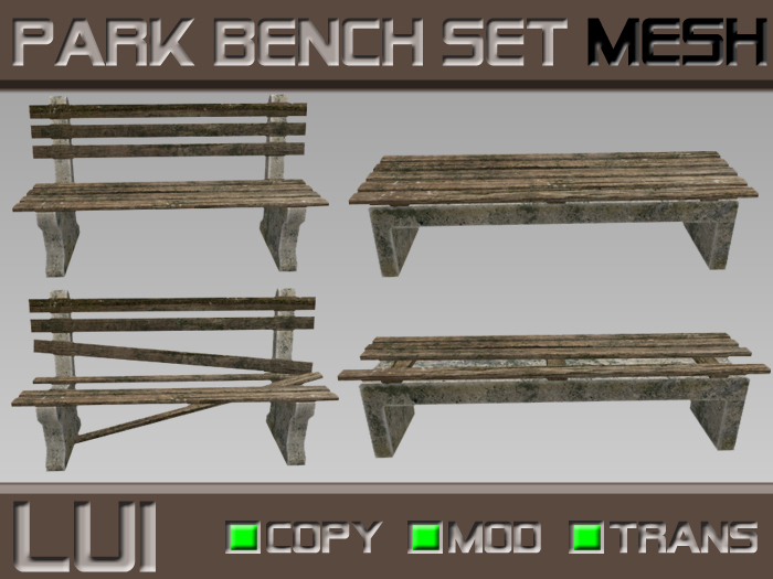 Park Bench Set [Mesh]