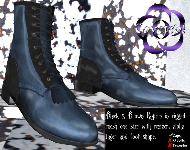 Blue Steel Roper Boots w/Resizer
