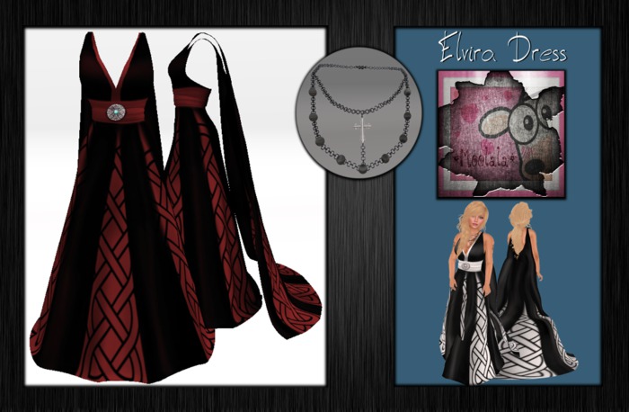 ~*Moolala*~Elvira Formal - Skull - Red (AddMe)