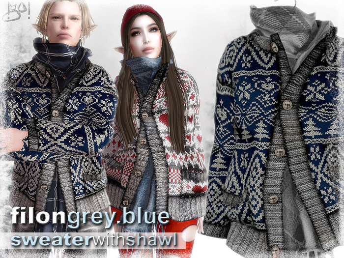 !gO! Sweater Filon - grey.blue