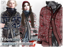 !gO! Sweater Filon - maroon.white