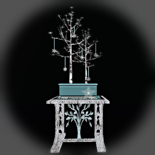 Double Twinkle Trees w/Snowflake Baubles 10LI