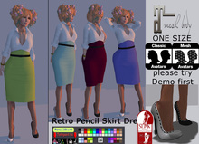 .: MB :.Retro Pencil Skirt Dress MAITREYA ~ colored'n'white