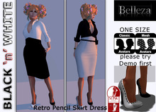 .: MB :.Retro Pencil Skirt Dress BELLEZA ~ black'n'white +++