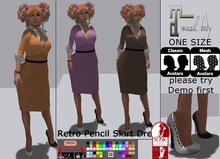 .: MB :.Retro Pencil Skirt Dress MAITREYA ~ colored DRESS