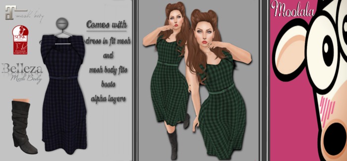 ~*Moolala*~ Ginger Gingham - DK Blue{Add Me}