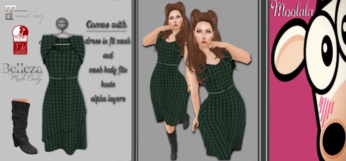 ~*Moolala*~ Ginger Gingham - Green{Add Me}