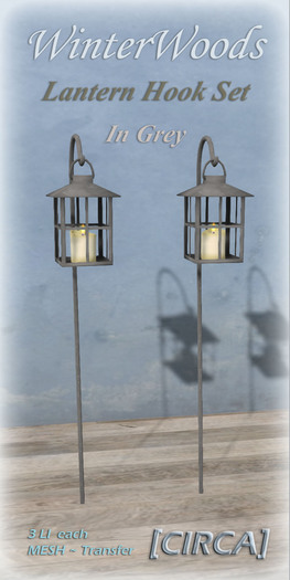 [CIRCA] Pkg - "WinterWoods" - Lantern Hook Set - In Grey