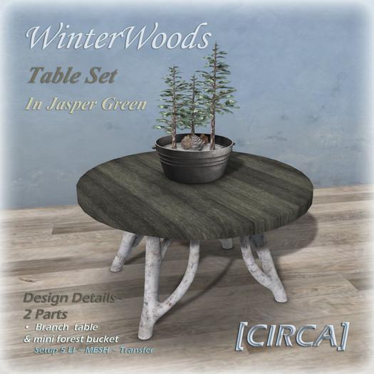 [CIRCA] Pkg - "WinterWoods" - Branch Table Set -In Jasper Green
