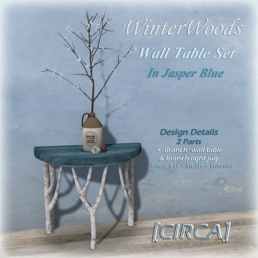 [CIRCA] Pkg - "WinterWoods" - Wall Table Set - In Jasper Blue
