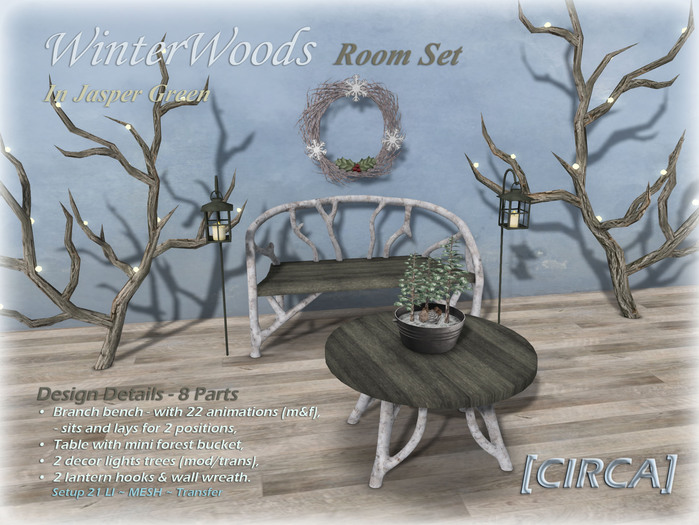 [CIRCA] - "WinterWoods" - Room Set - In Jasper Green