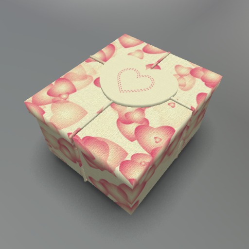 Ivory Stitched Heart Mesh Giftbox box