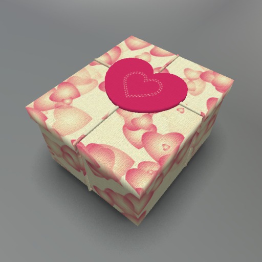 Rose Stitched Heart Mesh Giftbox box