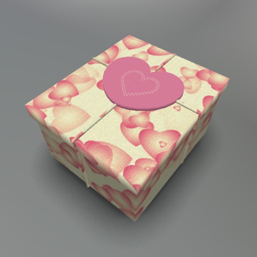 Pink Stitched Heart Mesh Giftbox box