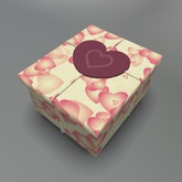 Mauve Stitched Heart Mesh Giftbox box