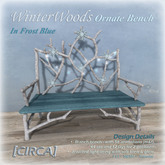 [CIRCA] - "WinterWoods" - Ornate Bench - In Frost Blue
