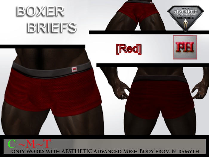 [FHJ ] Boxer Briefs - Red - NIRAMYTH (BAG)