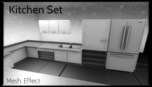 [mesh effect] full kitchen set