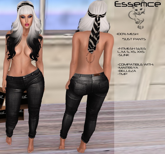 :ESSENCE: XUEL  JEANS BLACK FITMESH