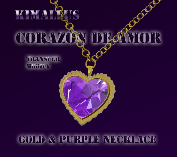 Corazon De Amor necklace gold & purple