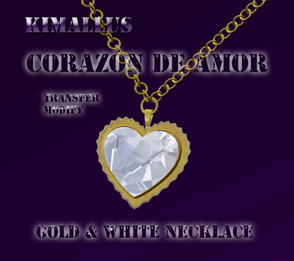 Corazon De Amor necklace gold & white