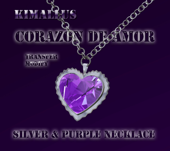 Corazon De Amor necklace silver & purple