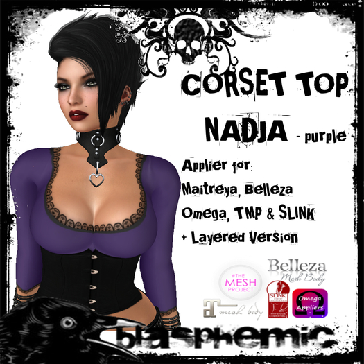 BLASPHEMIC - NADJA CORSET TOP - PURPLE 