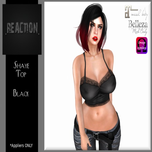 .REACTION.  Shaye Top BLACK