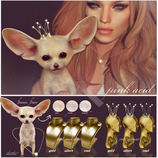 *Pink Acid The Queen's Necklace* - Pearl/Coal