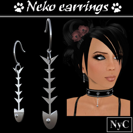 Neko earrings - fishbone