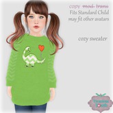 {V*Y} Cozy Sweater - Chevron Dinosaur