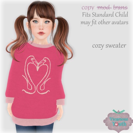 {V*Y} Cozy Sweater - Flamingos