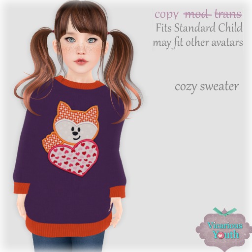 {V*Y} Cozy Sweater - Fox Heart