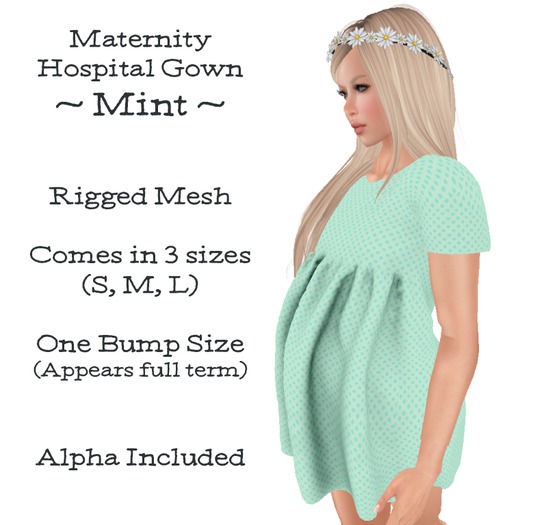 Maternity Hospital Gown - Mint