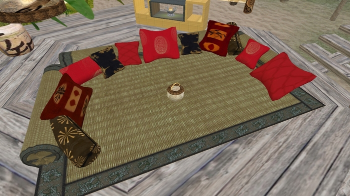 Japanese seating rug - red