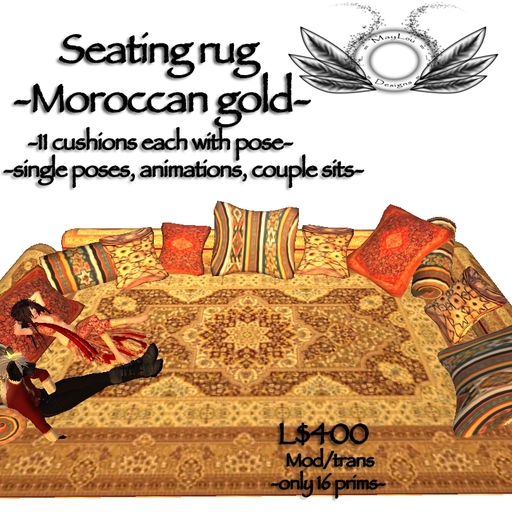 Moroccan seating rug - golden