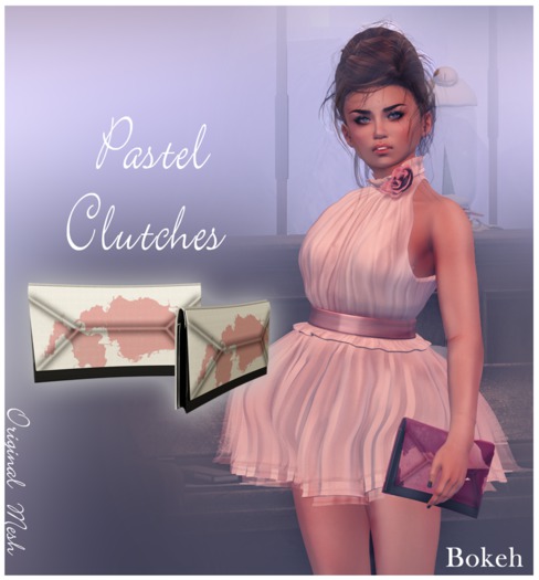 Pastel Clutch "Pink stain" (mesh) - Bokeh